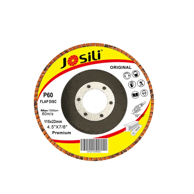 115X22MM Flap Disc calcine material disco 4.5 inch metal backing flap disc