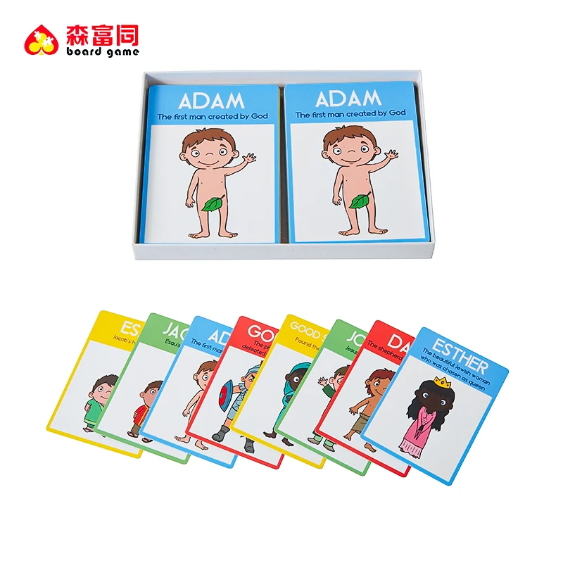 Custom Printing Card Games Maker Double Box Bible Memory Card Game Matching For Family Children