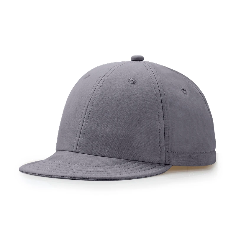 Wholesale Customized 6 Panel Flat Short Brim Bill Visor Hat Soft Unstructure Adjustable Fitted Baseball Cap