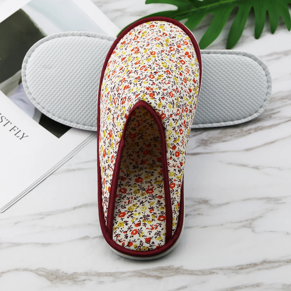 Variety of materials can be customized womens slippers hot transfer color transition disposable slippers spa