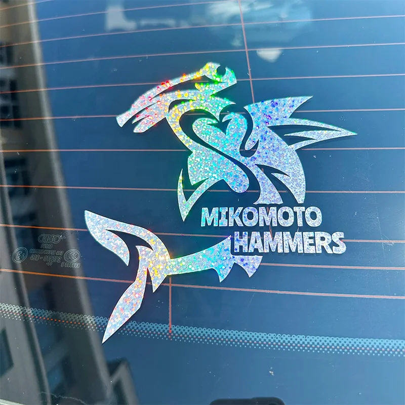 Personalized Own Logo Brand Custom Car Stickers Black Holographic Rainbow Effect Motor Vehicle Decor Car Stickers for Promotion