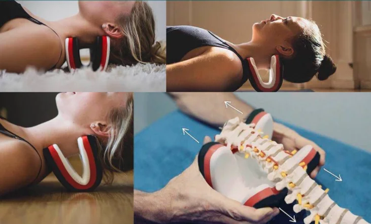 Cervical Traction Device chiropractic pillow neck and shoulder relaxer relieve pain polyester soft neck stretcher