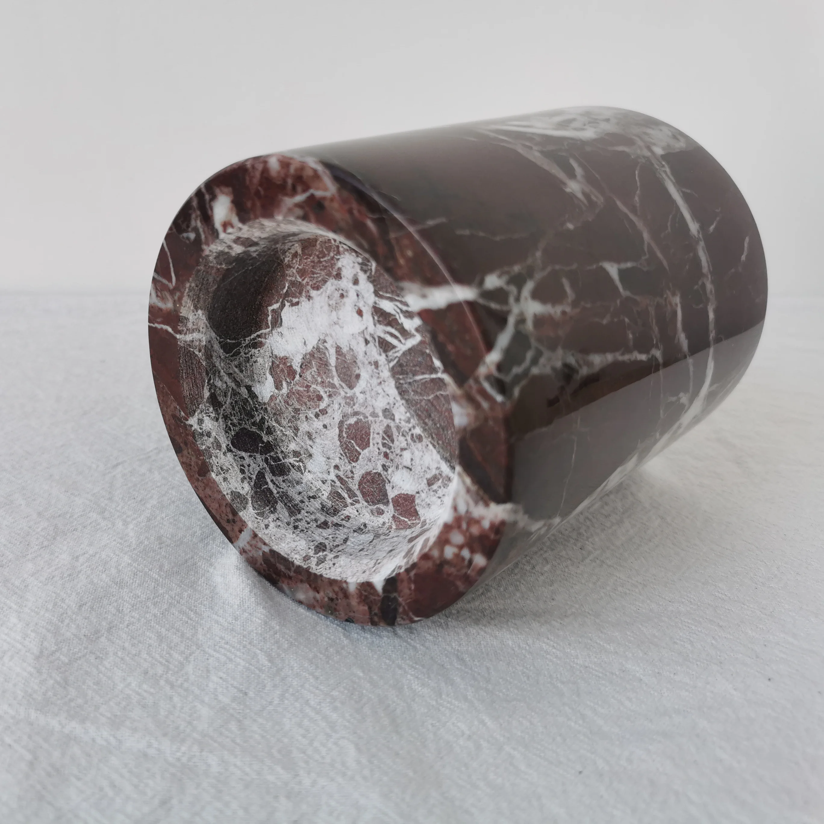 SHIHUI Nordic Home Decoration Modern Luxury Natural Stone Marble Homewares Candle Holder Jar Marble Candle Holders