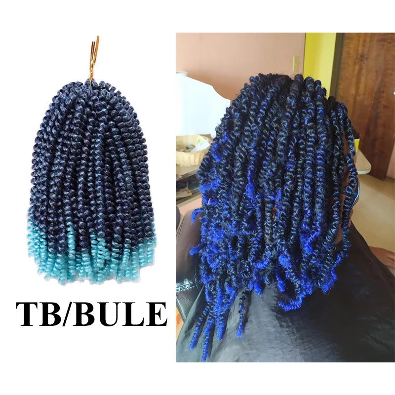 Ombre Colors spring twists crochet braiding synthetic hair extensions