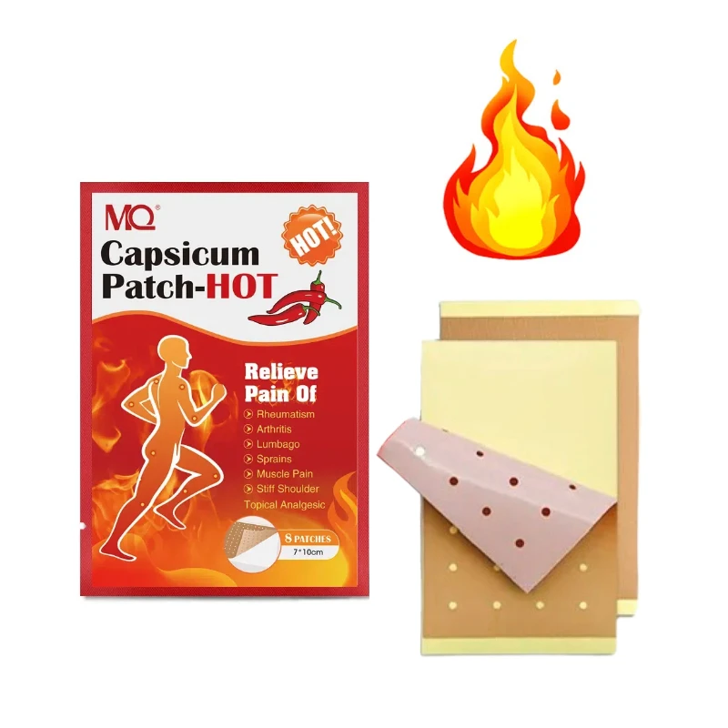 best sell capsicum hot pain relief patch plaster 8pcs/box odm oem heat patch for pain relief
