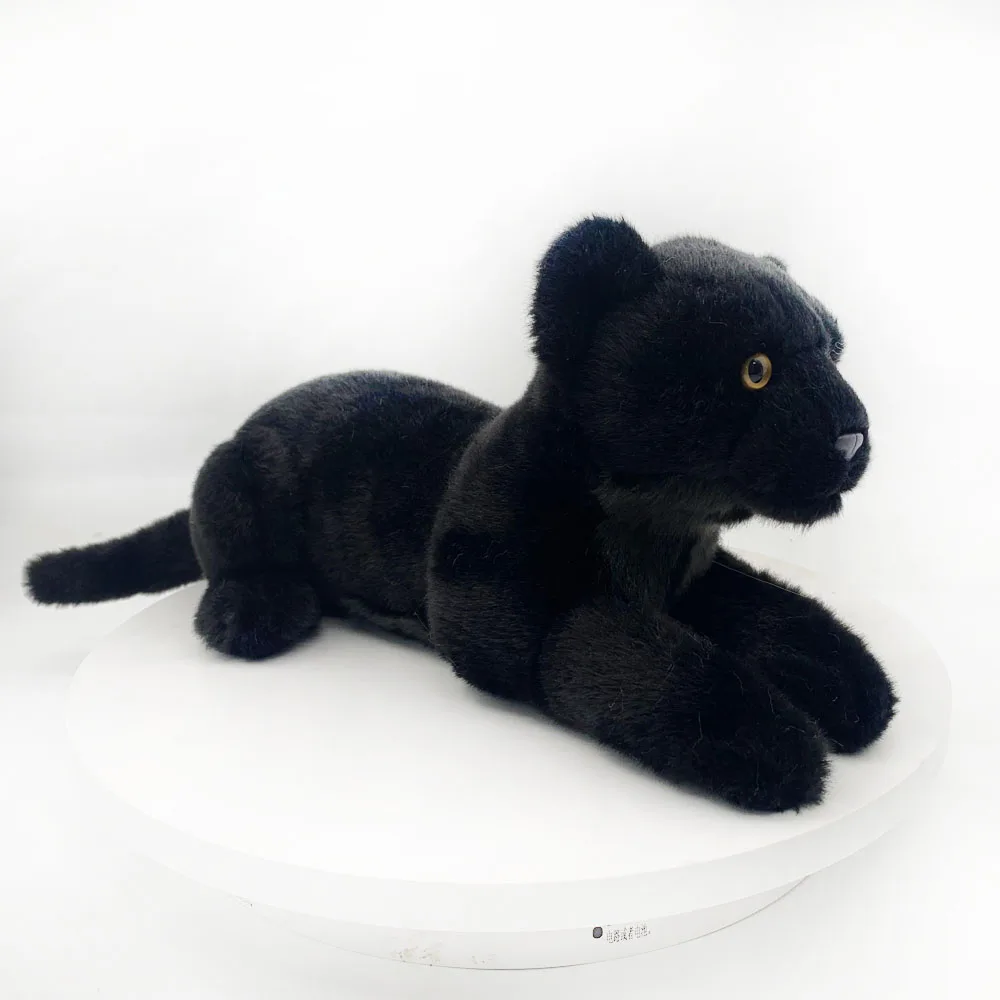 Lifelike black leopard stuffed animal plush  panther