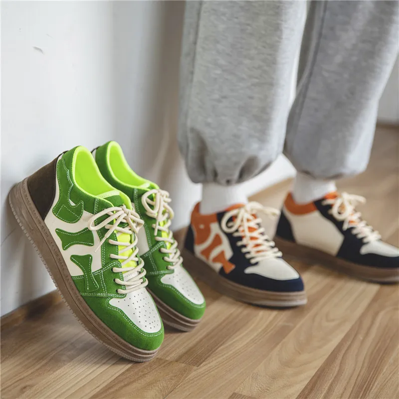 Having Stock Unique Design Manufacturer Sneaker Custom Logo High Quality Men Shoes Green Cool Skateboard Custom Men Casual Shoes