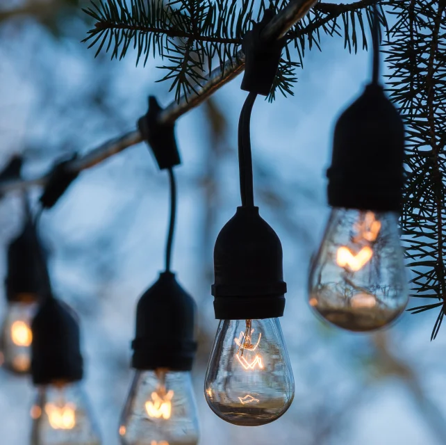 White Cable Tent Outdoor Camping Decorative String Light With S14 Plastic Bulb