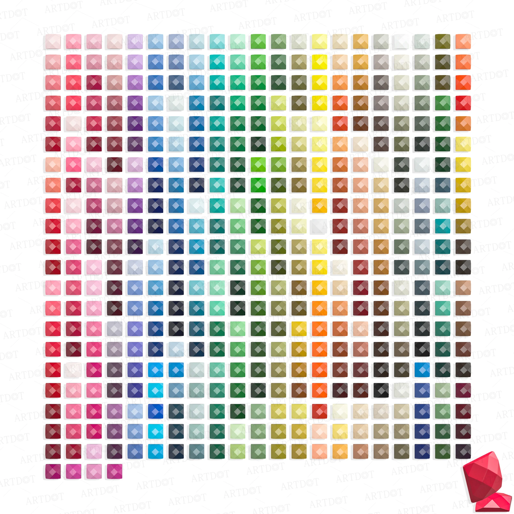 
Diamond Painting Square/Round Drills DMC 445 Colors 200pcs/Bag Rhinestones Beads for 5d DIY Diamond Art 