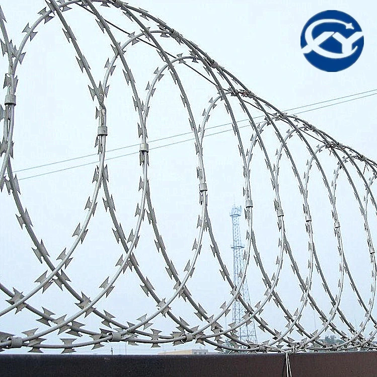 Barbed wire factory   Blade barbed coil manufacturer   Cheap blade barbed wire   Metal coil with blade   Barbed wire coil