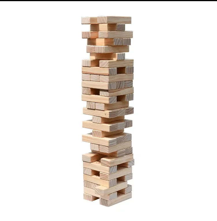 Wooden Building Blocks Toys Tumbling Tower Games Stacking Lawn Yard Jumbo Wood building tower Outdoor game