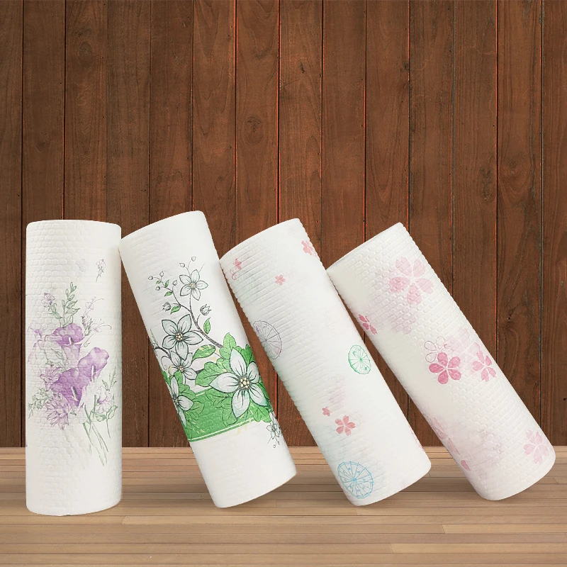 Disposable kitchen towel roll 20*30cm piece125g roll 50piece roll Reusable Non Woven Cloths the lazy rag