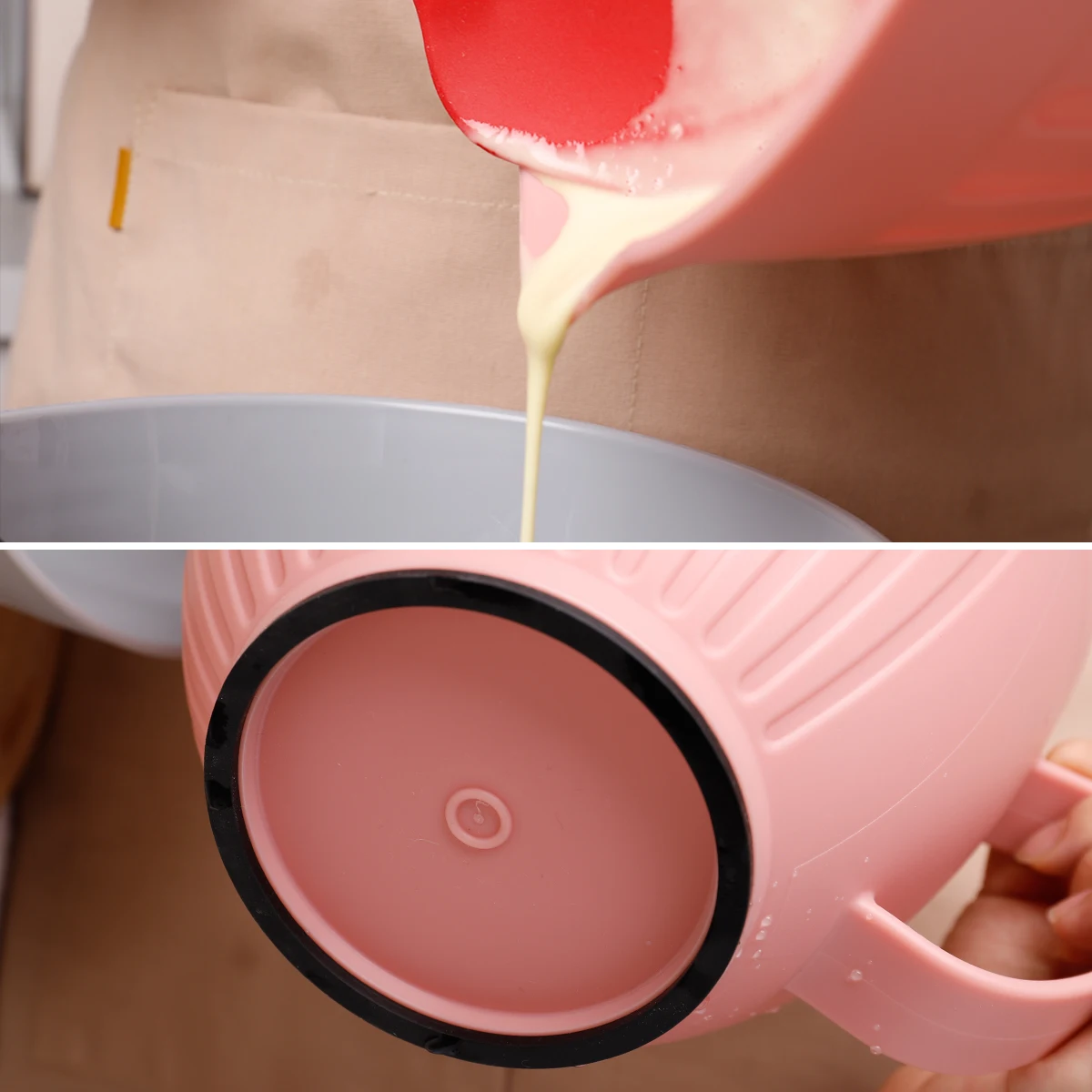 Food grade 3 pcs kitchen tools wholesales plastic salad bowl  for cake mixxing spatula