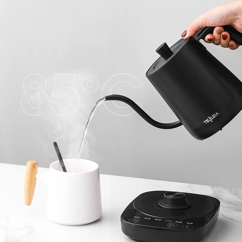 Manufacturer 110v/220v Electric Coffee Pot Water Temperature-control Heating Stainless Steel Gooseneck Teapot Electric Kettle