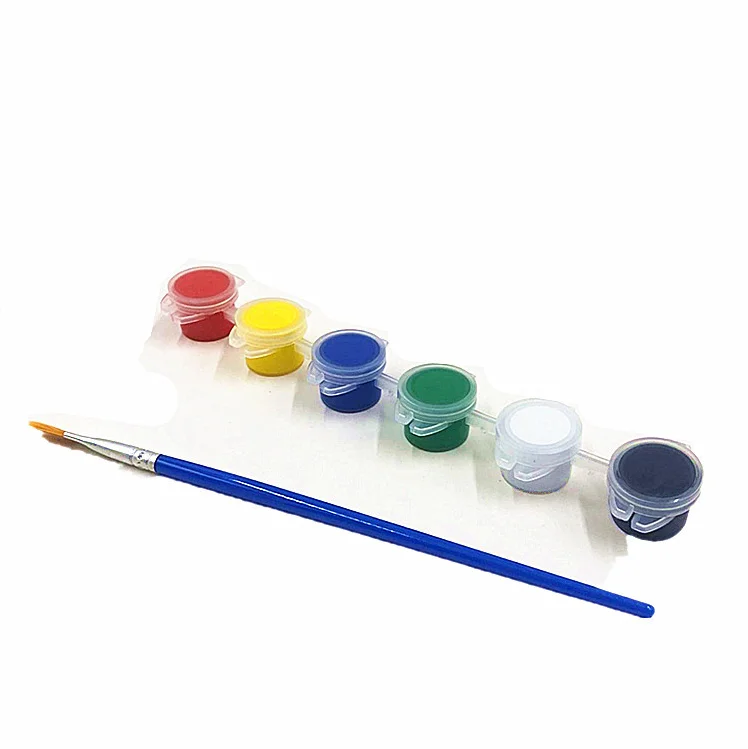 Шесть цветов с кистью набор акриловых красок окраски волос комплект детской одежды детский сад искусство поделки алмазов картина Набор для рисования
