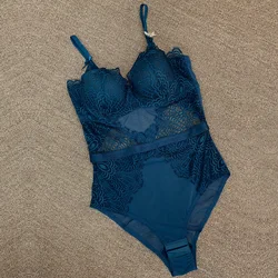 Wholesale Transparent Backless see bodysuits through lace patchwork sensual onesie girl women lingerie