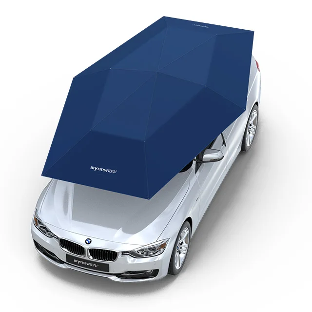 Portable folding Outdoor semi automatic 4.2m 4.6m Car sunshade Roof Shade Cover Automatic Umbrellas With Remote