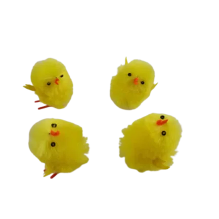 4 pieces Easter chicken velvet color  chicken with pure hand-made Holiday decorations
