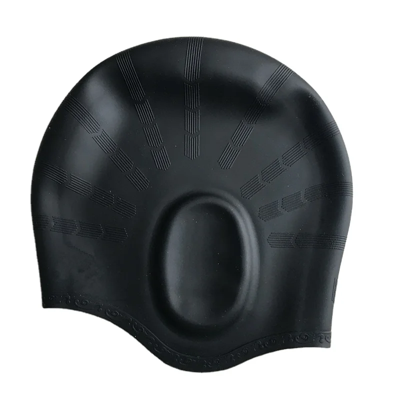 High quality nude silicone custom silicone swimming cap with ear cover