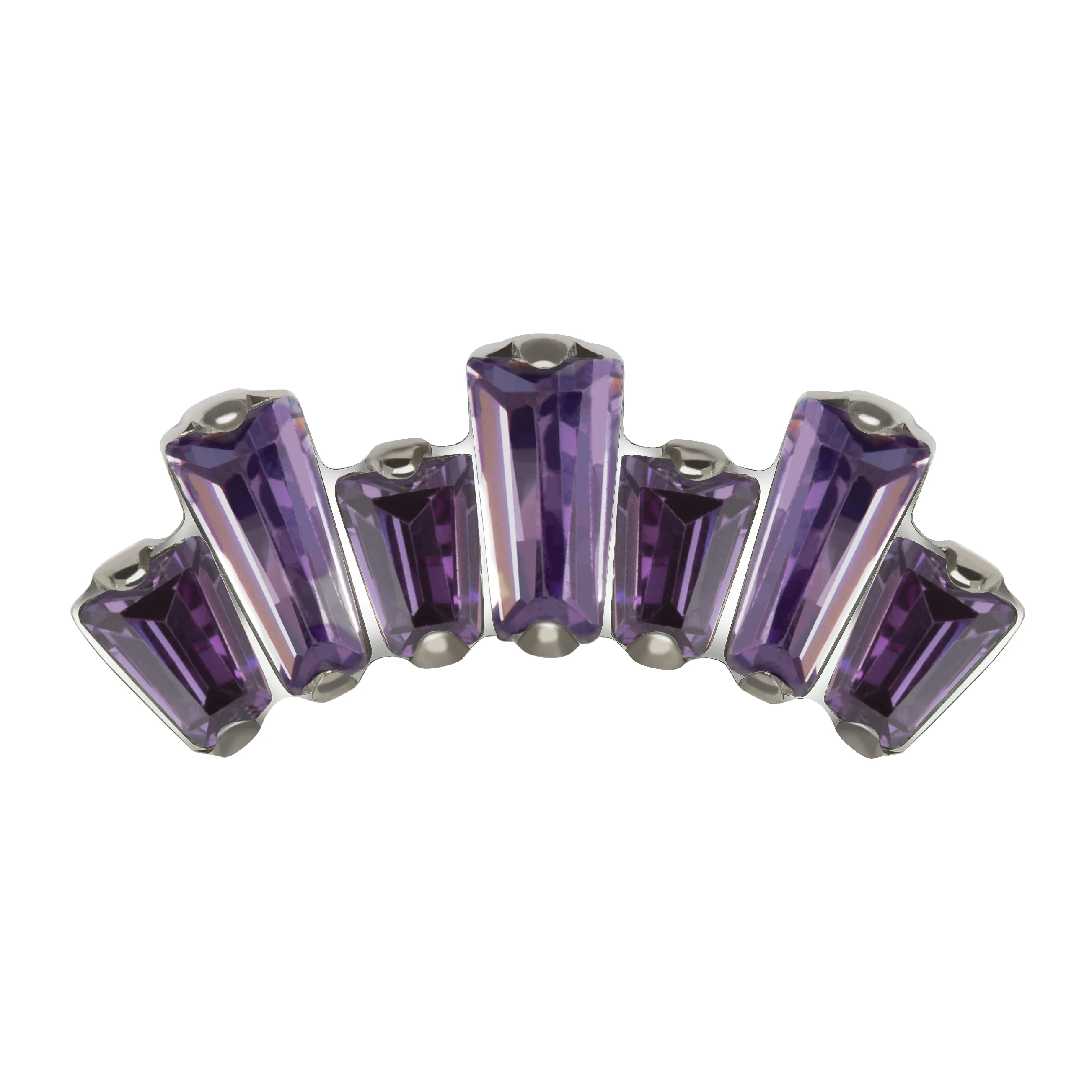 Giometal ASTM F136 Titanium Amethyst Crystal CZ Threadless Ends Conch Helix Tragus Ear Labret Piercing Body Jewelry Factory