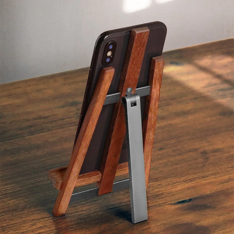 
Desktop Stand Video Live Support Lazy Creative Mahogany Wooden Mobile Phone Stand 
