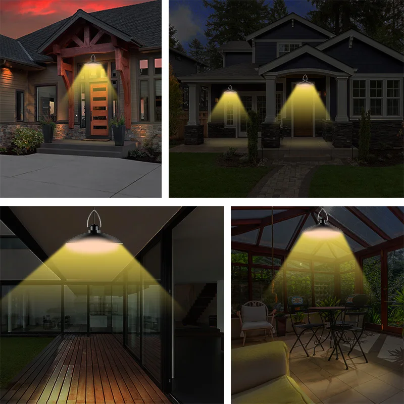 IP65 Waterproof Double Head Solar Pendant Light Outdoor Indoor Solar Lamp Shed Lights For Garden Yard