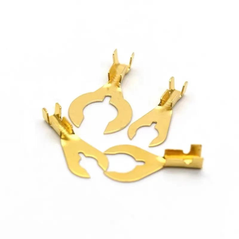 Metal Stamping Electrical Contacts Clips Brass Stamping Flat Springs Battery Contacts For Socket And Switch