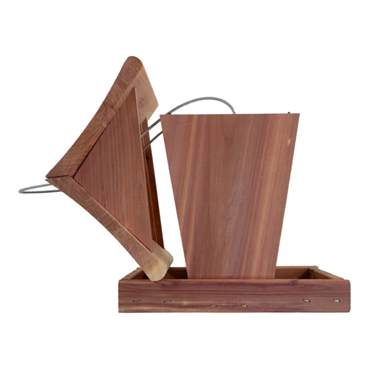 WILDMX Cedar Small Hopper Feeder by Wood Bird House for Outdoors Hanging Garden Patio Decorative