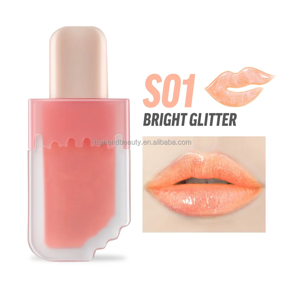 Kids Line Icy Cream Container Liquid Lipgloss Vegan Shiny Lip Gloss Make Your Own Lipgloss