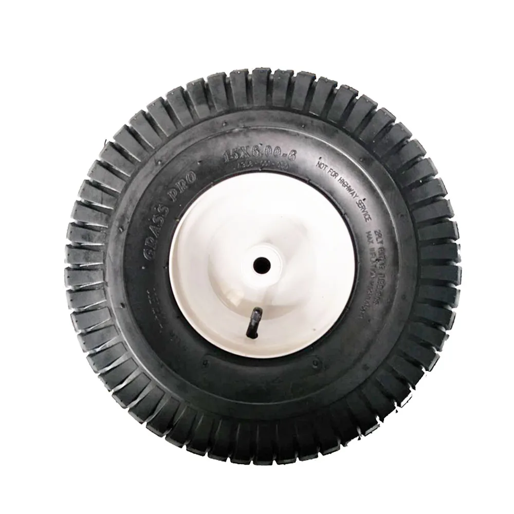 Made in Vietnam 15in 6.00-6 Tube/Tubeless Replacement Turf Tire Wheel Assembly for garden cart trailer wagon lawnmower tractor