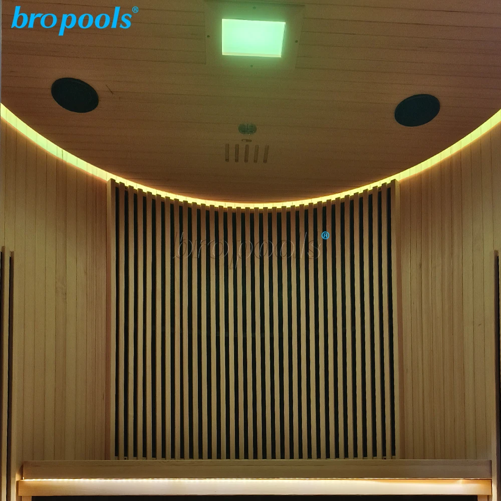 Traditional 1-Person Canadian Hemlock Indoor Sauna Room Far Infrared Carbon Fiber Heater Panel Electric Solid Wooden Dry Steam