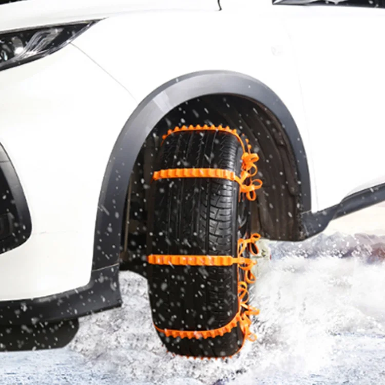 Цветная Желтая пластиковая цепь для снега из ТПУ колес автомобиля