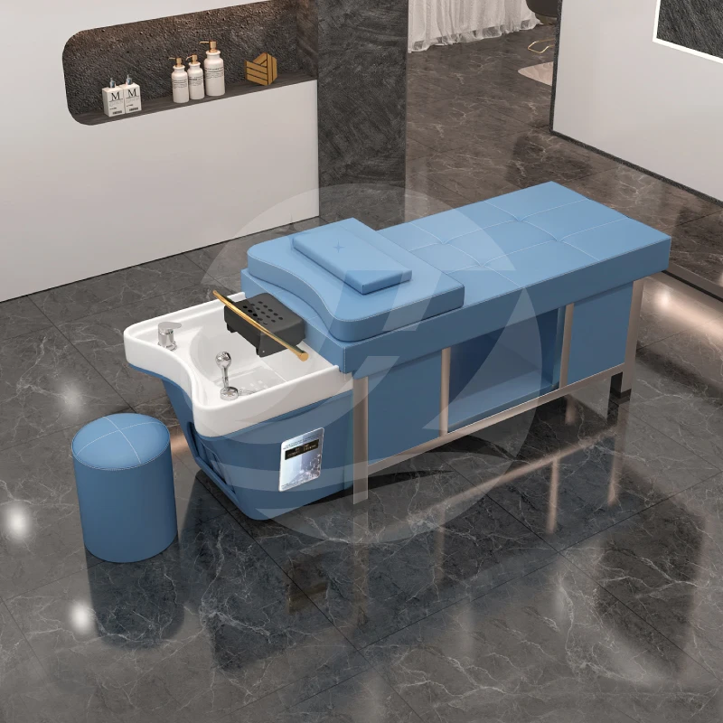 Commerical modern spa head bed water cycle heated water therapy hair salon washing shampoo bed japanese hair spa wash basin