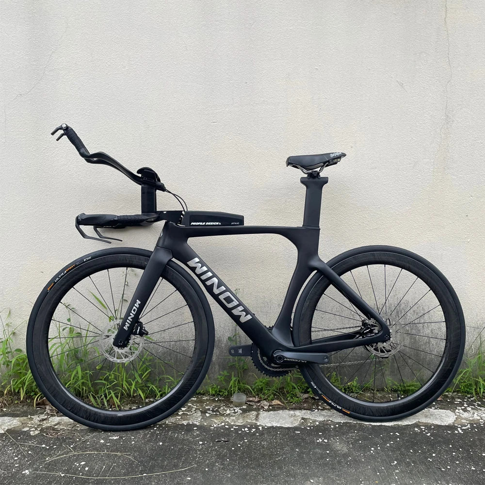 Winowsports Carbon TT Bicycle 22 Speed Disc Brake Time Trial Triathlon Complete Bike Model TT119 With Carbon Fiber Wheelset
