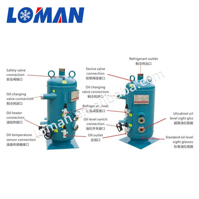 LOMAN best price refrigeration oil separator receiver for screw compressor