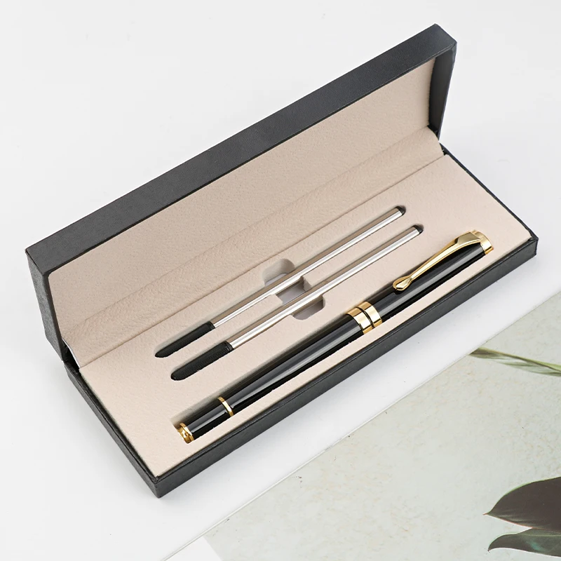 Latest Luxury Business Gift  Metal Pen Set Hot Selling High Quality With Custom Logo Black roller Pens Gel Pen Set For Gift