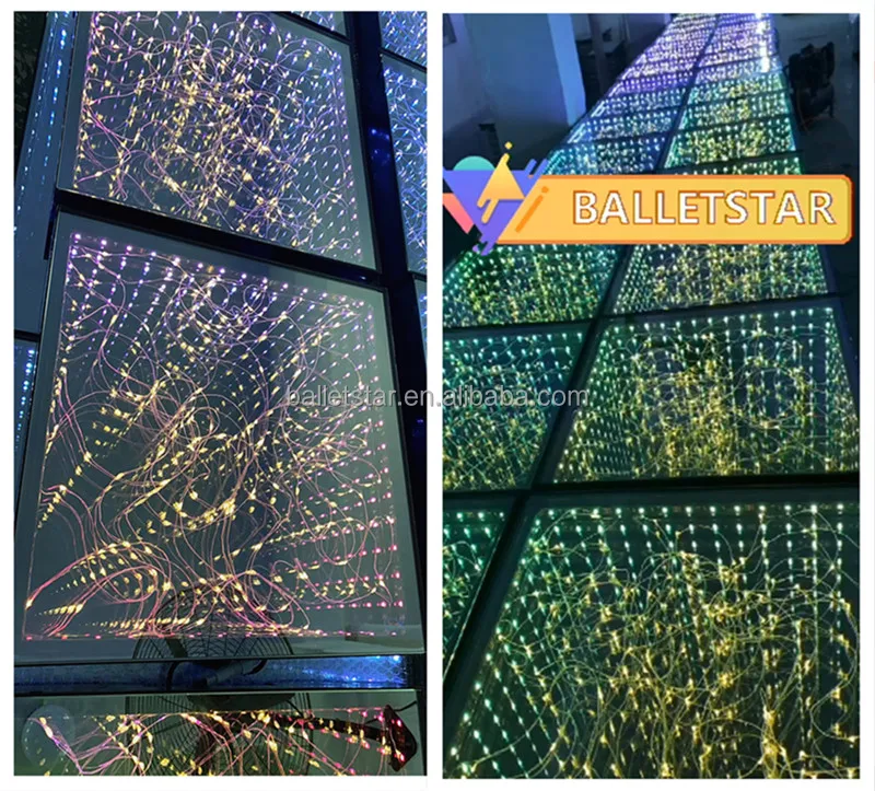 TOP interactive video dancing floor dj lighting led dance floor portable panel tile toughened glass light up 3d led dance floor