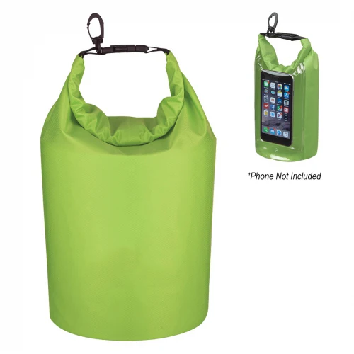 Polyester Waterproof Dry Bag with Window sack with phone pocket Roll Top Cylinder lightweight pack promotional gift custom logo