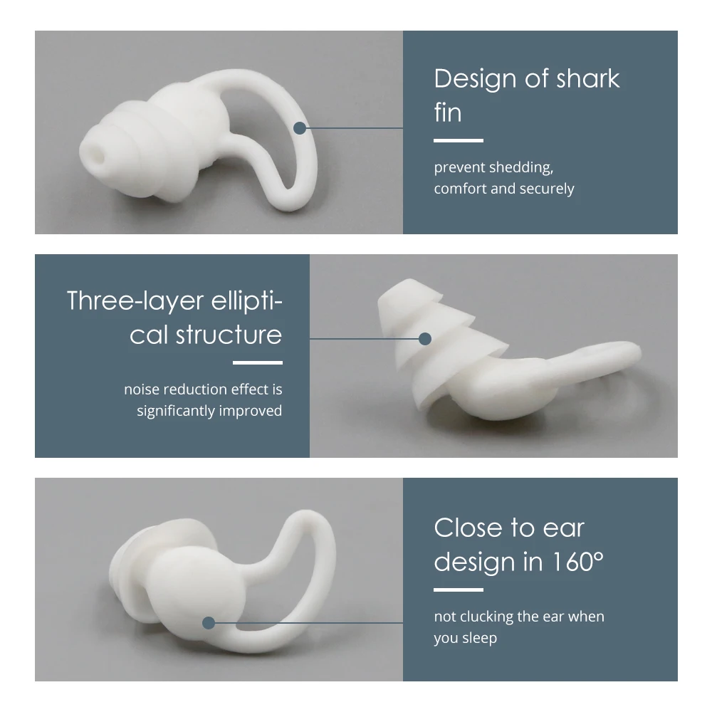 Customized Noise Reduction Ear Plugs Triple Physical Noise Reduction Skin-friendly Silicone GEL Sleeping Earplug