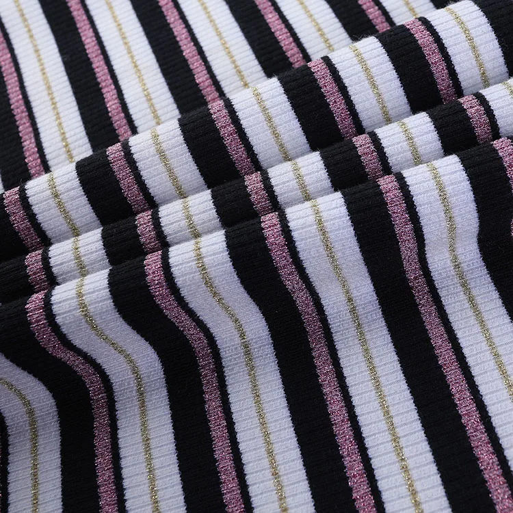
Tinsel TR filigree rib tinsel fabric rib knit fabric with factory prices 