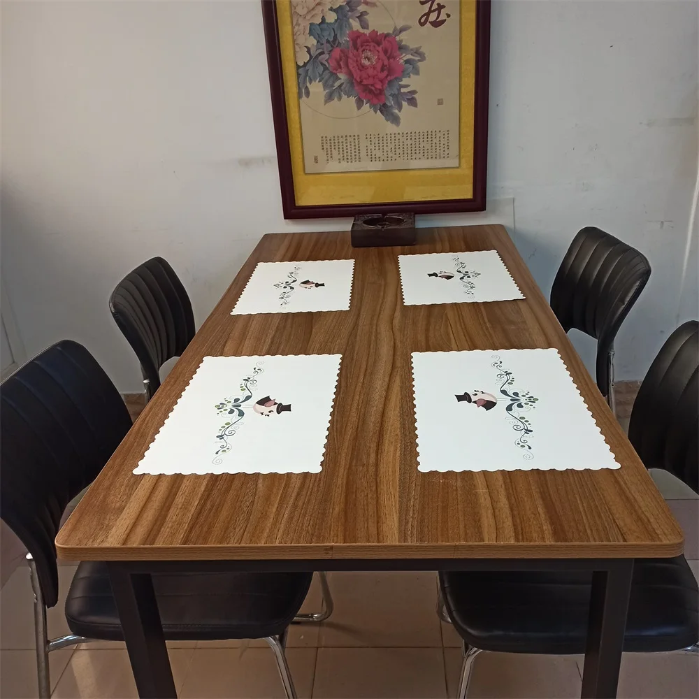custom logo  Printed paper Placemats Dining Table Plate Mat tray paper placemats