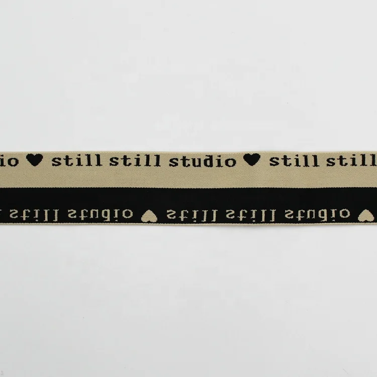 Customize 2 inch woven logo elastic band tape 50mm branded stretch ribbon for panties underwear elastic waistband