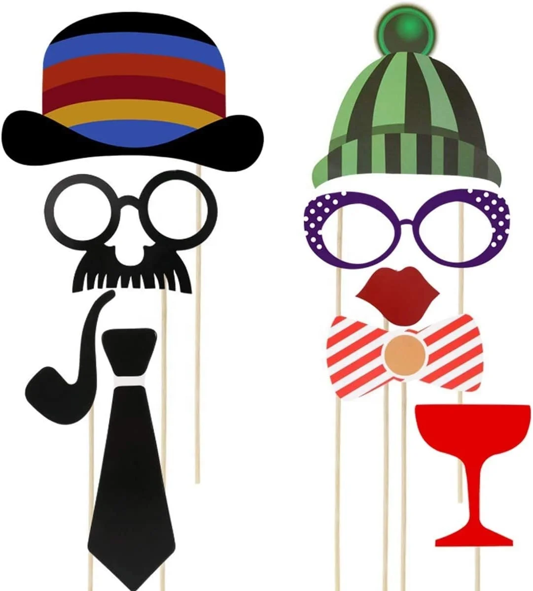 Factory Birthday Party Decoration Wedding Favors Photo Booth Props Funny Mask Mustache Lip Set On Stick Party Photography