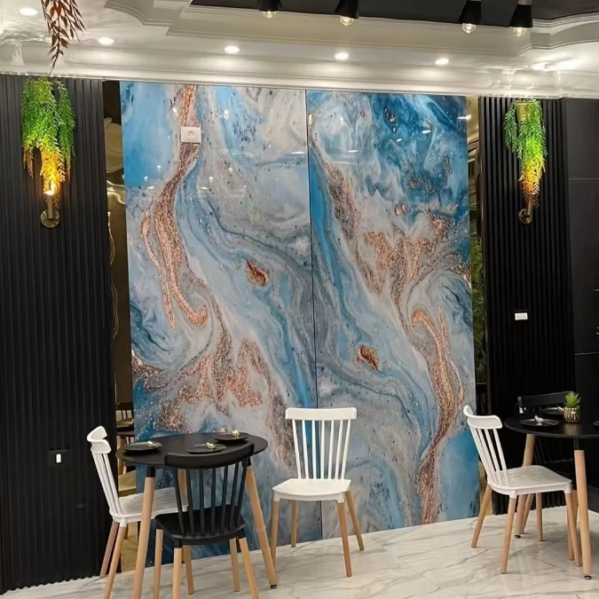 High Glossy UV Coating 3D Printing PVC Plastic Materials Marble Wall Panels Sheet