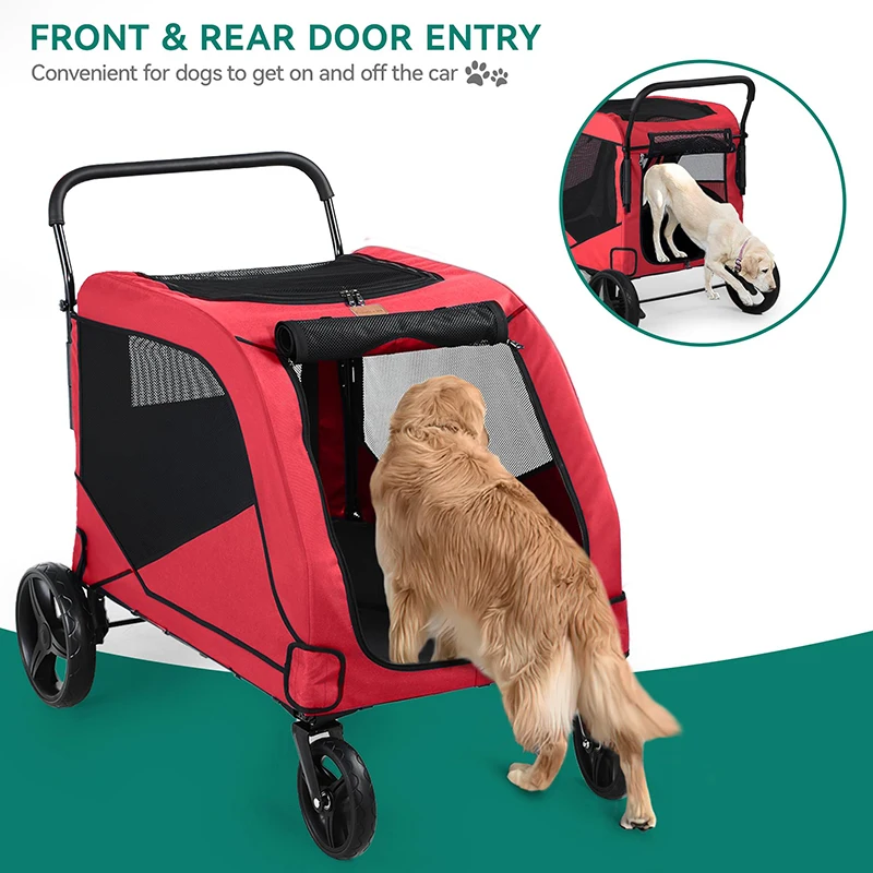 Wholesale Dog Strollers Pet Trolley Pet Stroller And Carrier Auto Folding Luxury Pet Stroller for Dod and Cats Outdoor