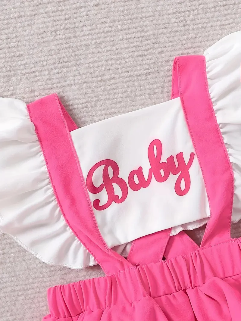 Ms-542 2024 Wholesale Baby Rompers Cotton Cute Pink 2 Piece Set Summer Onesies Girl Baby Clothes 3-6 6-12 Month