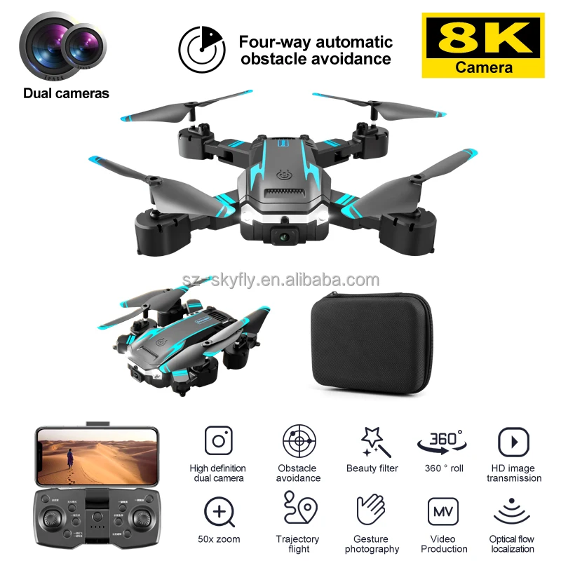 2023 JHD S6 Mini WiFi FPV with 4K HD Dual Camera Altitude Hold Mode Foldable RC Drone Quadcopter video with high quality VS E88