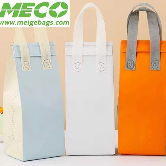 Heat Sealing Customized Logo Coated Waterproof Non-Woven Food Drink Coffee Milk Tea Takeaway Delivery Bag