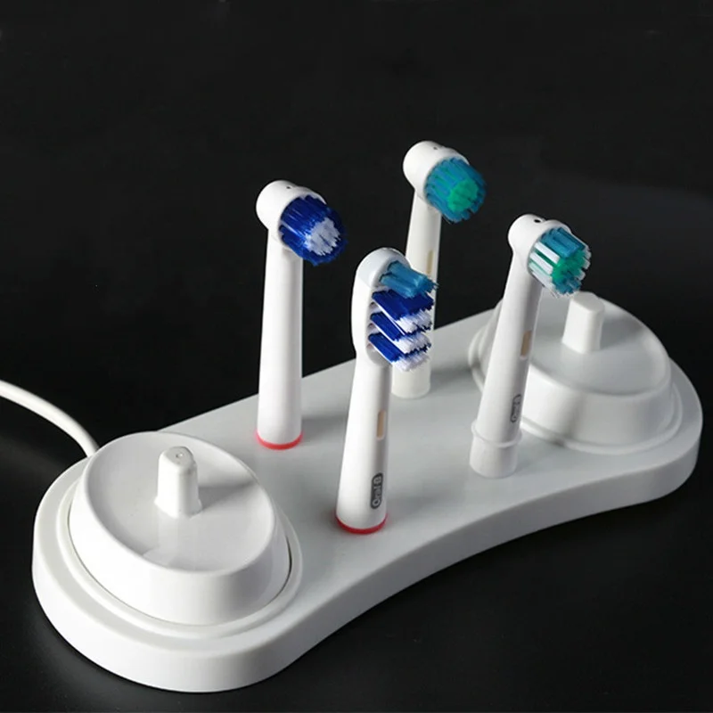 Electric Toothbrush Holder Bracket Bathroom Toothbrush Stand Base with 4 Brush Head Organizer