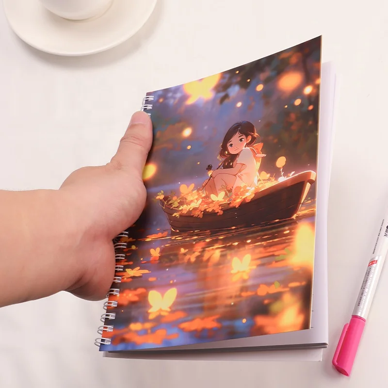 Manufacturer wholesale A5 horizontal notebook soft paper coil this cartoon side flip color print cover pattern notepad